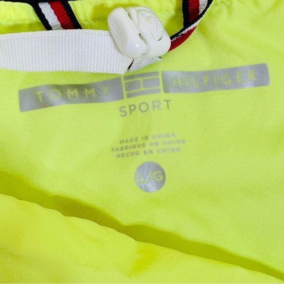 Tommy Hilfiger Sleeveless Cinch Waist Packable Nylon Vest Neon Yellow Large - Picture 12 of 15